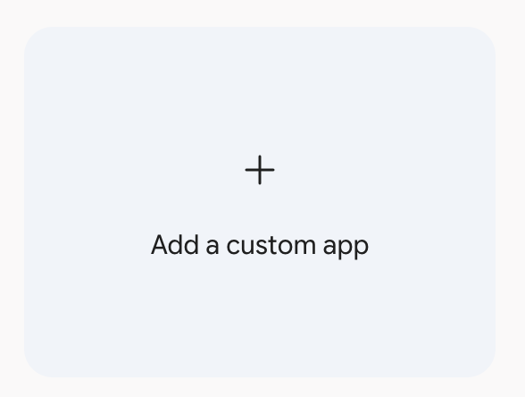 The Add a custom app card at the bottom of the Spark app list